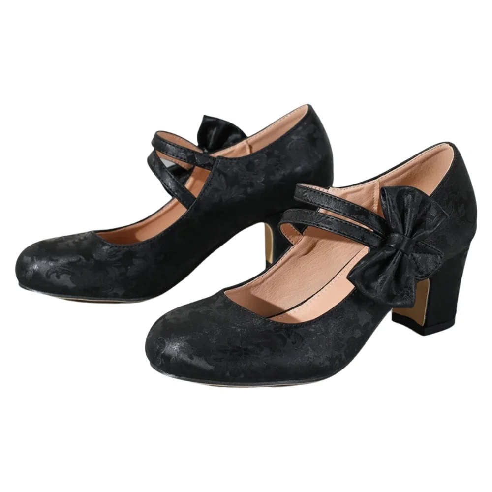 Women Formal Wear With Shoes - 큰 사이즈 여성용 신발, 리본 장식