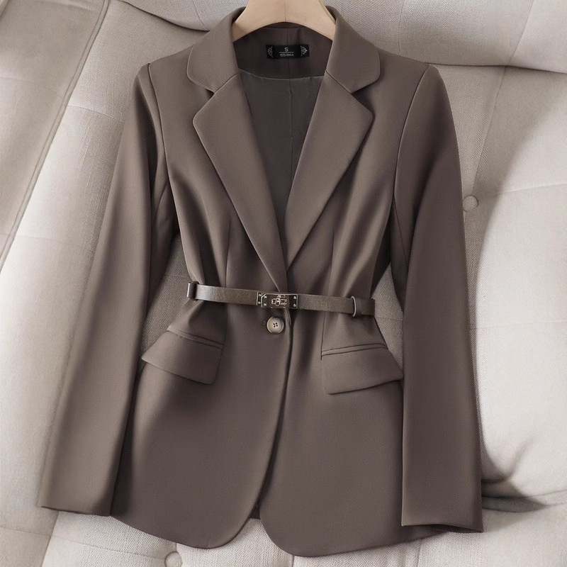 Women Formal Wear With Black Blazer - 오피스 레이디 블레이저 여성 재킷 긴