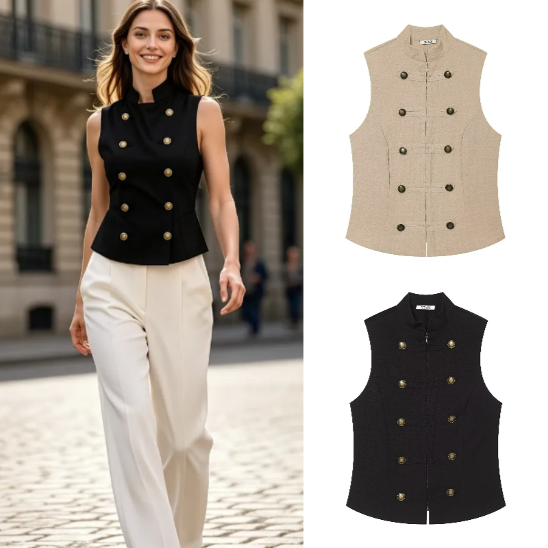 Women Formal Blouses For Evening Wear - 여성 슬림핏 민소매 버튼다운 셔츠 2026