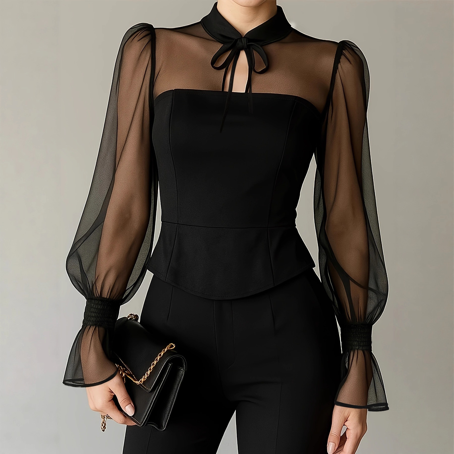 Women Formal Blouses For Evening Wear - 여성용 우아한 퍼프 소매 블라우스 2026