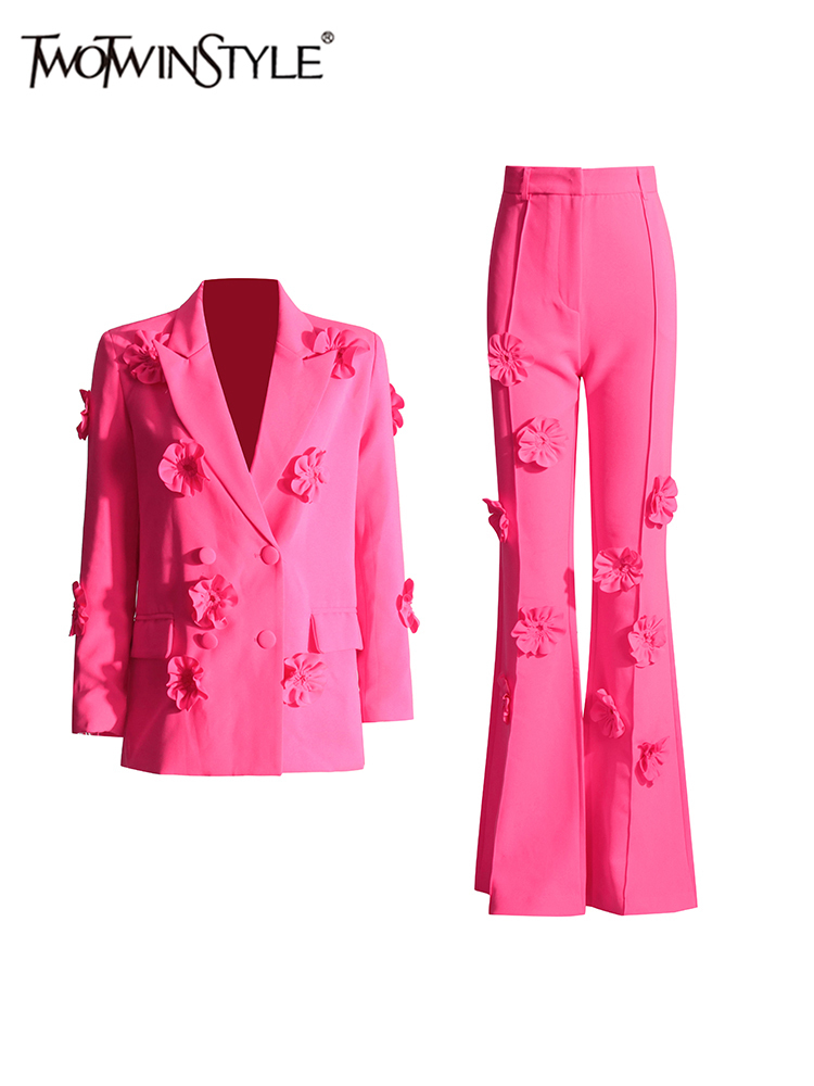 Women'S Formal Wear Pants - TWOTWINSTYLE 여성용 스플라이스 아플리케 세트, 노치드