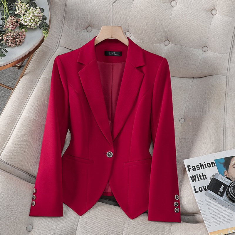 새로운 패션 여성 정장 블레이저 여성 레드 화이트 블랙 - Women Formal Wear With Black Blazer 리뷰 및 가격