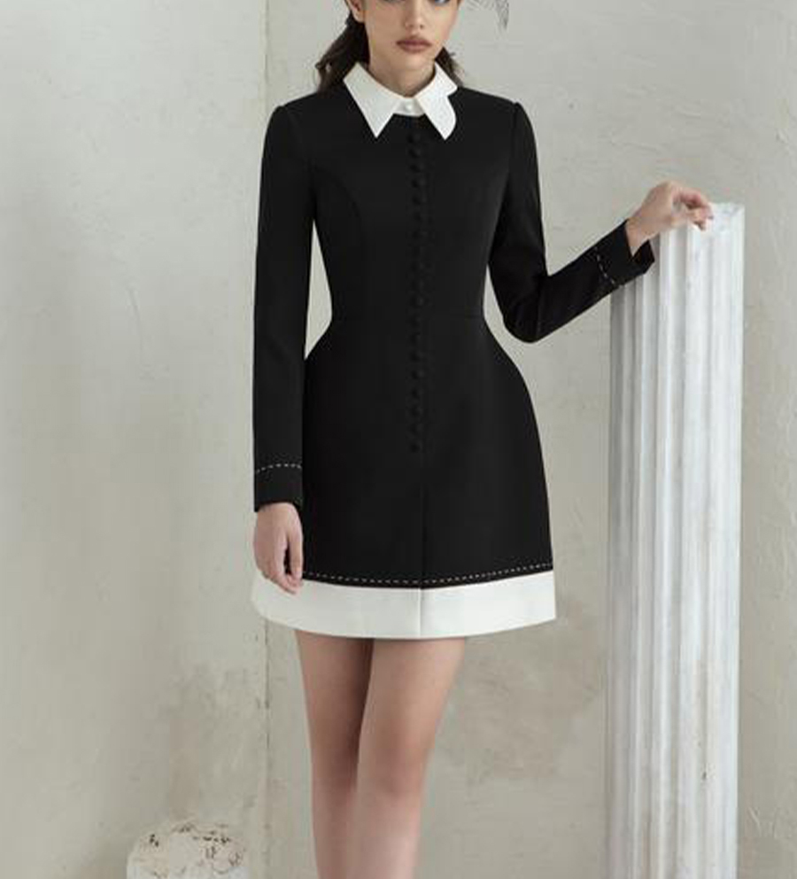 테일러 샵 리틀 블랙 드레스 블랙 드레스 레트로 슬림하 - Formal Dress Female 리뷰 및 가격