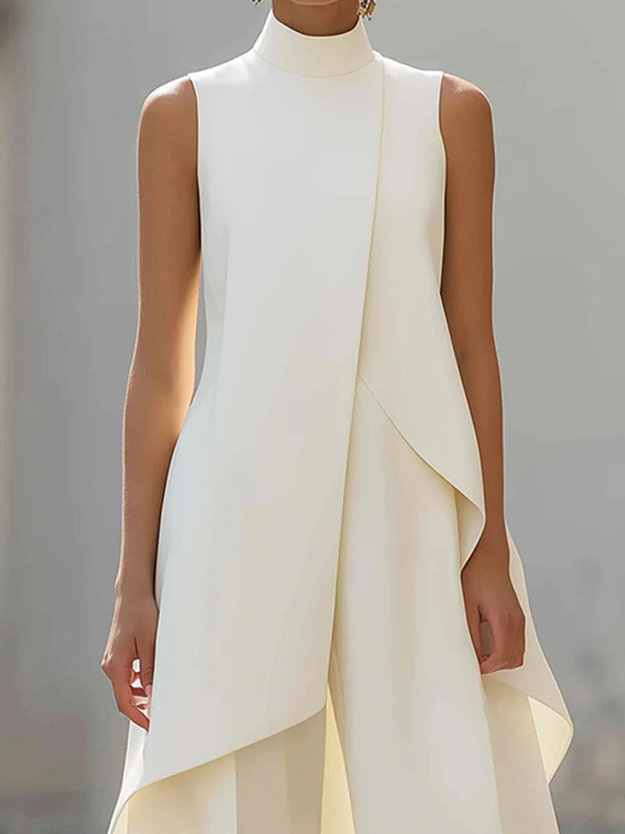 여성 스탠드넥 슬리브리스 레이어드 롱 베스트 와이드 레 - Women'S Formal Wear Pants 리뷰 및 가격
