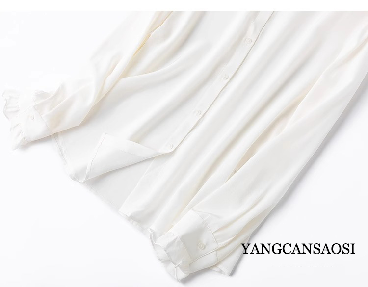 2025 여성 패션 새로운 100% 천연 뽕나무 실크  - Silk Blouse Button 리뷰 및 가격