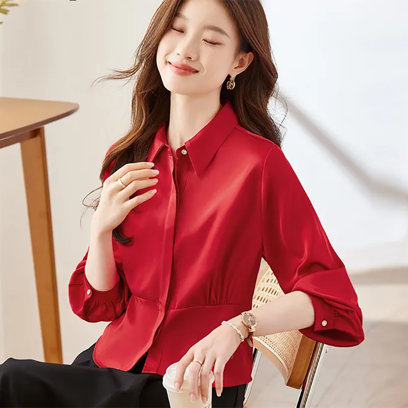 긴 소매 셔츠 여성 코튼 프릴 편안한 핏 Cottage - Women Formal Blouses For Evening Wear 리뷰 및 가격