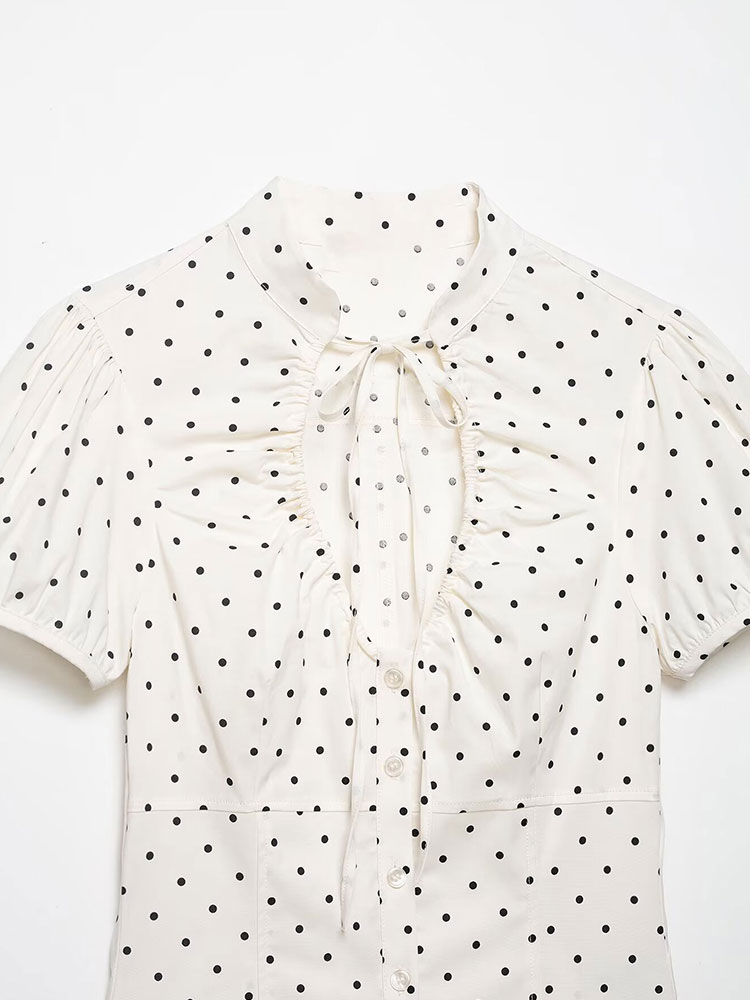 HH 빈티지 레트로 여성용 흰색 셔츠 물방울 무늬 블라 - Women Formal Blouses For Evening Wear 리뷰 및 가격
