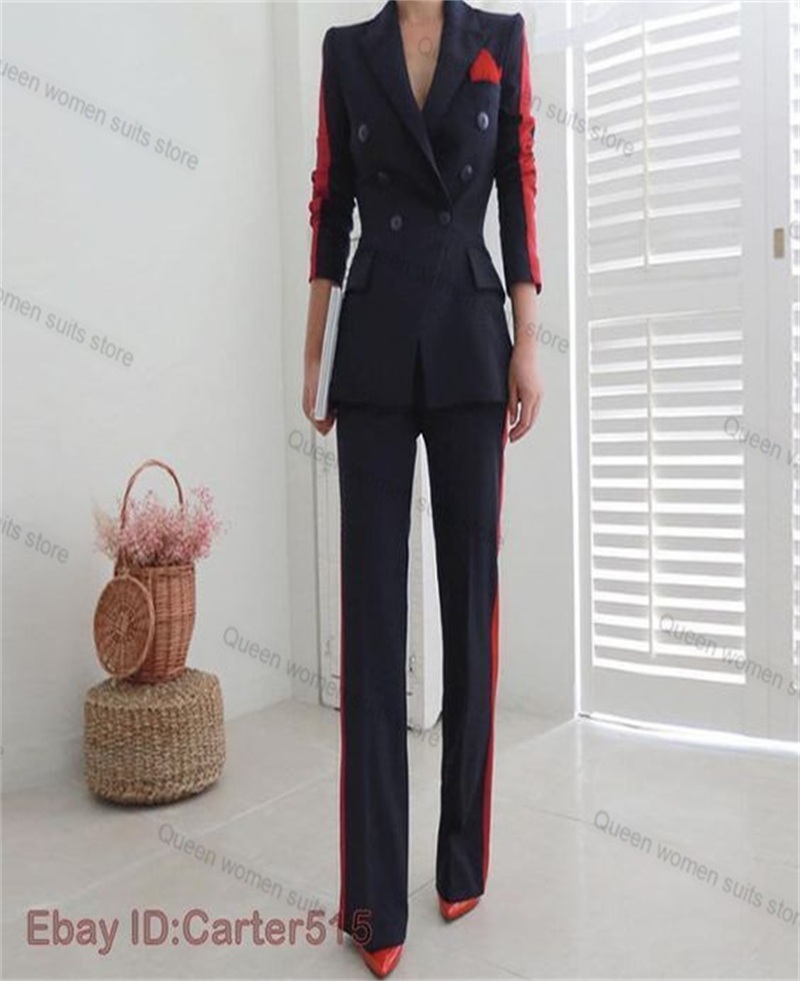 레드 블랙 가을 여성용 세트 세트, 블레이저 및 바지, - Women Formal Wear With Black Blazer 리뷰 및 가격