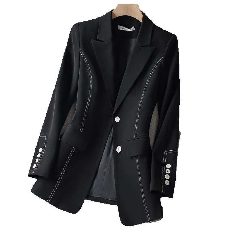 새로운 패션 여성 정장 블레이저 여성용 흰색 검정색 긴 - Women Formal Wear With Black Blazer 리뷰 및 가격