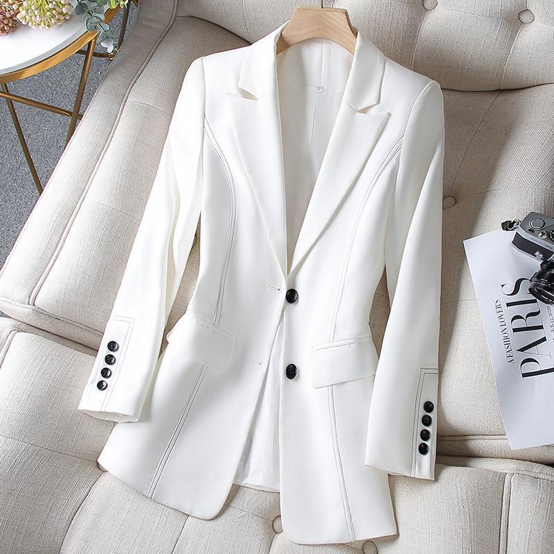 새로운 패션 여성 정장 블레이저 여성용 흰색 검정색 긴 - Women Formal Wear With Black Blazer 리뷰 및 가격