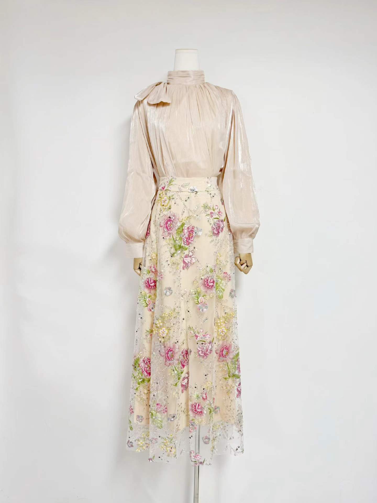 VGH 여성용 우아하고 세련된 블랙 플로럴 투피스 세트 - Women Formal Blouses For Evening Wear 리뷰 및 가격