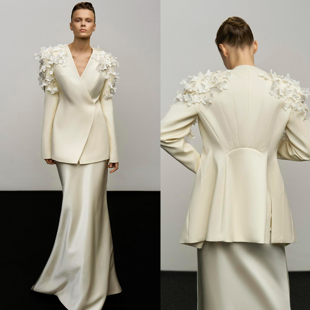 여성 드레스 정장 가운 아플리케 어깨 원버튼 재킷 코트 - Formal Dress Female 리뷰 및 가격