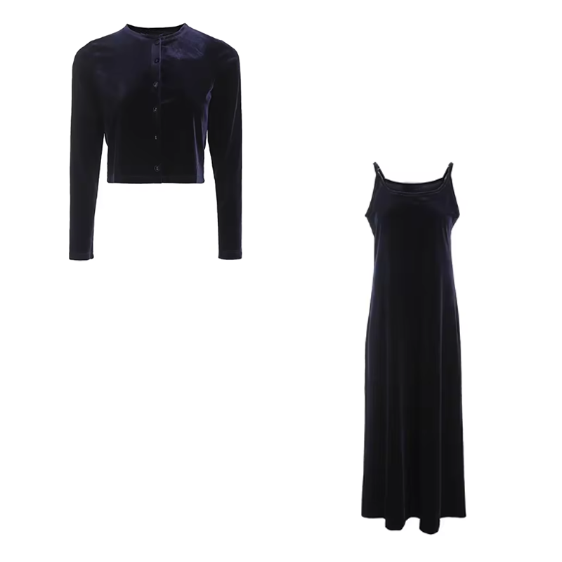 가을 겨울 여성 긴팔 드레스 슈트 단색 멜빵 롱 드레스 - Formal Dress Female 리뷰 및 가격