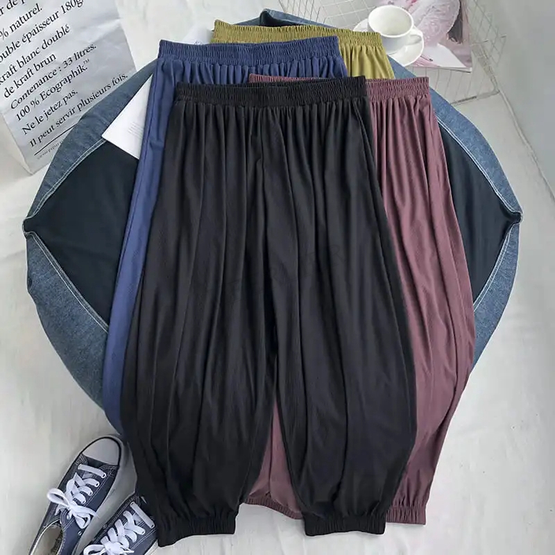 플러스 사이즈 6XL 150KG 여름 얇은 바지 솔리드 - Women'S Formal Wear Pants 리뷰 및 가격