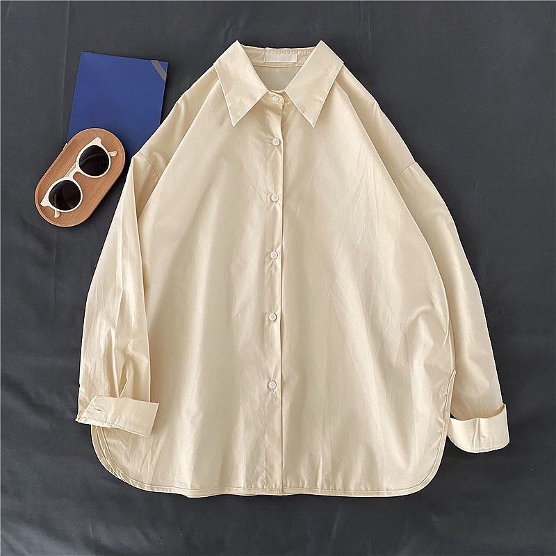 솔리드 긴팔 루즈 셔츠와 블라우스 겉옷 여성 탑 캐주얼 - Silk Blouse Button 리뷰 및 가격