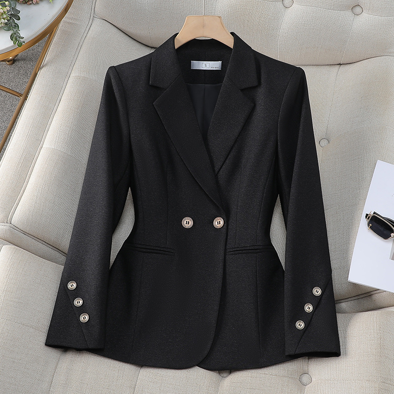여성 더블 브레스트 솔리드 블레이저 가을 살구 블랙 카 - Women Formal Wear With Black Blazer 리뷰 및 가격