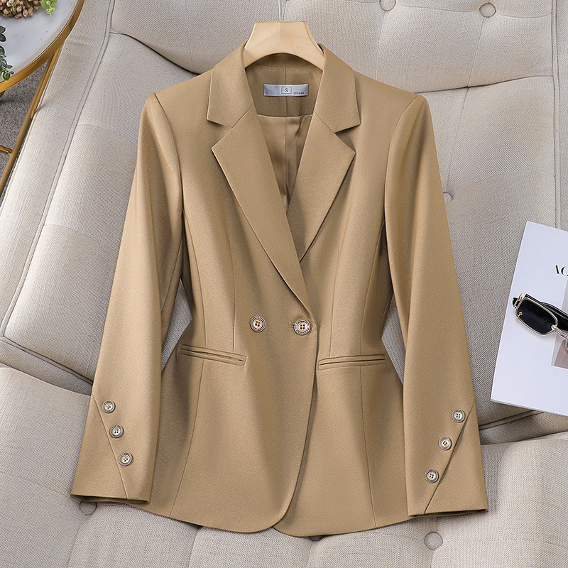 여성 더블 브레스트 솔리드 블레이저 가을 살구 블랙 카 - Women Formal Wear With Black Blazer 리뷰 및 가격