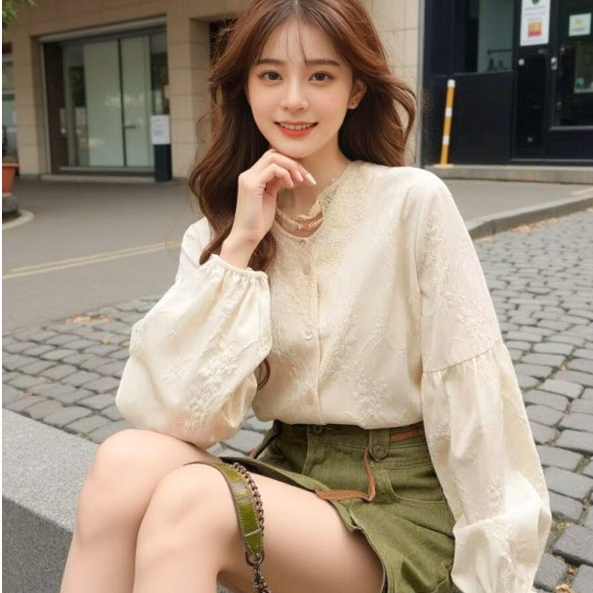 긴 소매 셔츠 여성 쉬폰 레이스 업 슬림 피트 프릴 턴 - Women Formal Blouses For Evening Wear 리뷰 및 가격