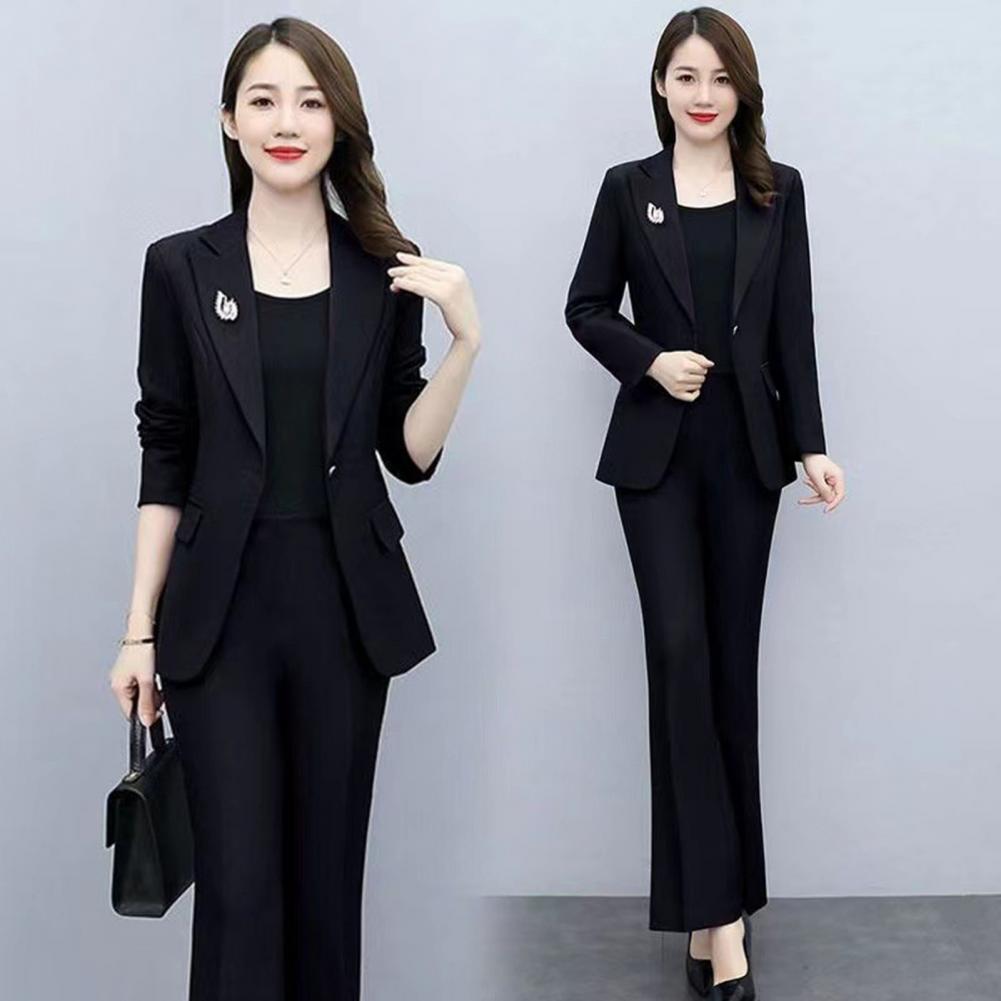 2피스/세트 여성 정장 코트 팬츠 세트 턴다운 칼라 긴 - Women'S Formal Wear Pants 리뷰 및 가격