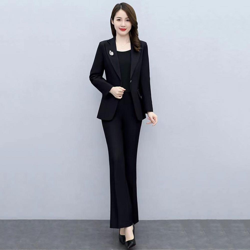 2피스/세트 여성 정장 코트 팬츠 세트 턴다운 칼라 긴 - Women'S Formal Wear Pants 리뷰 및 가격